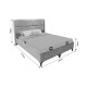 323-000001 Κρεβάτι διπλό Serene pakoworld με αποθηκευτικό χώρο κρεμ ύφασμα 160x200εκ