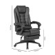 076-000016 Καρέκλα γραφείου διευθυντή με υποπόδιο Acel pakoworld pu μαύρο 158x63x117.5εκ