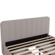 234-000013 Κρεβάτι διπλό Veloty pakoworld ύφασμα μπεζ με συρτάρια 150x200εκ