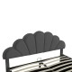 234-000015 Κρεβάτι διπλό Wardie pakoworld βελούδο ανθρακί με αποθηκευτικό χώρο 160x200εκ