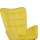 029-000219 Πολυθρόνα με υποπόδιο Dorita pakoworld βελούδο κίτρινο-μαύρο πόδι 68.5x76x103εκ
