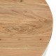 307-000006 Τραπέζι σαλονιού Coffelty Inart λευκό μέταλλο-μασίφ ξύλο ακακίας Φ90x40εκ