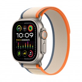 Apple Watch Ultra 2 Trail Loop (M/L) Titanium 49mm Αδιάβροχο με eSIM και Παλμογράφο (Orange/Beige Trail Loop - M/L)