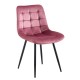 ΕΜ7913,1R MYRIAM-R Καρέκλα Τραπεζαρίας, Μέταλλο Βαφή Μαύρο, Ύφασμα Velure Απόχρωση Dirty Pink