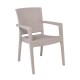 Ε303,50 LORA-Pro Πολυθρόνα Στοιβαζόμενη, PP (Rattan Look) Απόχρωση Μπεζ