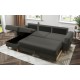 0011.NV14DG Fiona γωνιακός καναπές κρεβάτι 235x160εκ. με αποθηκευτικό χώρο Γκρι σκούρο με αναστρέψιμη γωνία  Γκρι 235x160εκ. ΄Ύψ