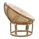 309-000008 Πολυθρόνα Baya Inart φυσικό ξύλο με μαξιλάρι 91x65x81εκ