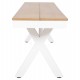 ΠΑΓΚΑΚΙ ΑΛΟΥΜΙΝΙΟΥ TAWNEE HM6038.02 ΛΕΥΚΟ-POLYWOOD ΚΑΘΙΣΜΑ ΦΥΣΙΚΟ 150x36x45Υεκ.