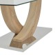 029-000238 Τραπέζι σαλονιού Kasmora pakoworld φυσικό ξύλο-γυαλί 110x60x45εκ