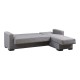 328-000006 Γωνιακός καναπές-κρεβάτι με αποθηκευτικό χώρο Kansos pakoworld ανθρακί ύφασμα 235x150x80εκ