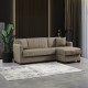 328-000002 Γωνιακός καναπές-κρεβάτι με αποθηκευτικό χώρο Alasko pakoworld καφέ ύφασμα 204x143x83εκ