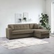 328-000007 Γωνιακός καναπές-κρεβάτι με αποθηκευτικό χώρο Kansos pakoworld καφέ ύφασμα 235x150x80εκ