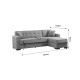 328-000007 Γωνιακός καναπές-κρεβάτι με αποθηκευτικό χώρο Kansos pakoworld καφέ ύφασμα 235x150x80εκ