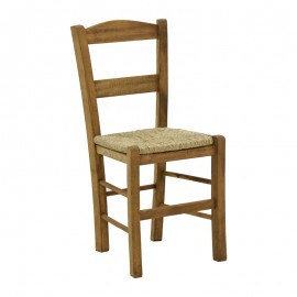 200-000743 Καρέκλα καφενείου με ψάθα Syros-Charchie pakoworld καρυδί ξύλο 42x40x89εκ9εκ