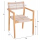 ΠΟΛΥΘΡΟΝΑ CHARLOTTE HM9637.07 ΞΥΛΟ TEAK ΦΥΣΙΚΟ & ΜΠΕΖ ΣΧΟΙΝΙ 58x61x81Yεκ.