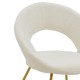 127-000169 Καρέκλα Valentina pakoworld λευκό μπουκλέ-χρυσό πόδι 65x60x82εκ
