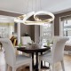 6101-Chrome Inlight Κρεμαστό φωτιστικό LED 40W 3CCT (by switch on base)  σε χρώμιο D:60cm (6101-Chrome)
