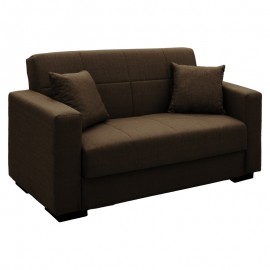 328-000015 Καναπές-κρεβάτι με αποθηκευτικό χώρο διθέσιος Vox pakoworld ανοιχτό καφέ ύφασμα 155x85x80εκ