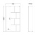 0161.TV40 Maze βιβλιοθήκη με μία πόρτα  88,7x29,85x157,35εκ.  Jackson Hickory / Λευκό γυαλιστερό  Jackson Hickory  / Λευκό γυαλι