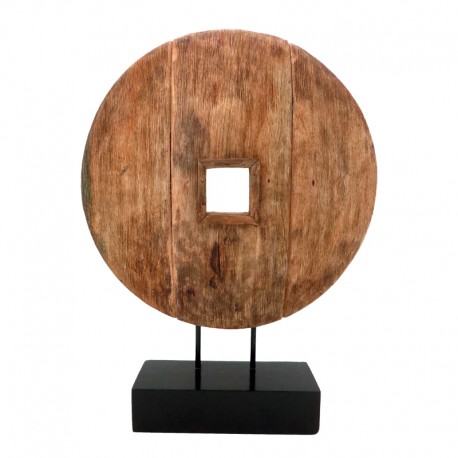 312-000034 Επιτραπέζιο διακοσμητικό Cart Inart φυσικό μάνγκο ξύλο-μέταλλο 40x9x54εκ