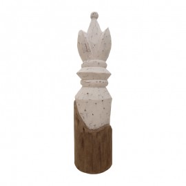 312-000029 Διακοσμητικό πιόνι σκακιού Kras Inart φυσικό-λευκό μάνγκο ξύλο 10x10x39.5εκ