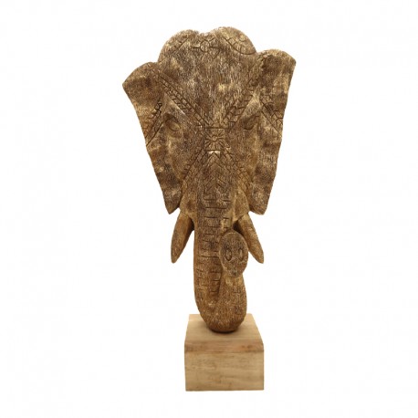 312-000005 Επιτραπέζιο διακοσμητικό ελέφαντας Zap Inart χρυσό μάνγκο ξύλο 31x13x61εκ