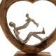 312-000017 Επιτραπέζιο διακοσμητικό καρδιά Loisir Inart φυσικό μάνγκο ξύλο-αλουμίνιο 28.5x9x30εκ