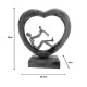 312-000017 Επιτραπέζιο διακοσμητικό καρδιά Loisir Inart φυσικό μάνγκο ξύλο-αλουμίνιο 28.5x9x30εκ