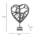 312-000019 Επιτραπέζιο διακοσμητικό καρδιά Smarle Inart φυσικό μάνγκο ξύλο-αλουμίνιο 32x10x47.5εκ