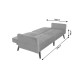 035-000015 Καναπές γωνία-κρεβάτι με υποπόδιο Dream pakoworld  γκρι-ασημί βελούδο 209x157x80εκ