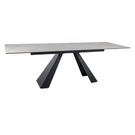 80-3822 STÓŁ SALVADORE CERAMIC KREM DIAMOND CREAM / CZARNY MAT (160-240)X90