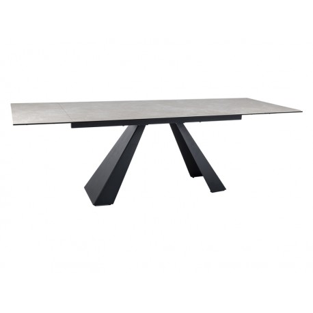 80-3822 STÓŁ SALVADORE CERAMIC KREM DIAMOND CREAM / CZARNY MAT (160-240)X90