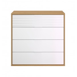 0201.GM49 Otello συρταριέρα με 4 συρτάρια 106x45x103εκ. Helvezia Oak / Λευκό  Helvezia Oak / Λευκό γυαλιστερό 106x45εκ. Ύψος : 1