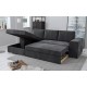 0011.NV18DGSX Corfu Γωνιακός καναπές κρεβάτι με αποθηκευτικό χώρο 271x163εκ.  Γκρι Σκούρο Αριστερή Γωνία