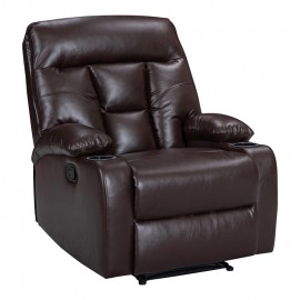 269-000011 Πολυθρόνα relax με μηχανισμό massage Terpsi pakoworld καφέ PU 80x94x100εκ