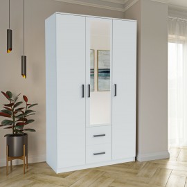 GR-SIM3D2D-1 Ντουλάπα Τρίφυλλη Simple 3D2D Λευκή 120x52x205cm