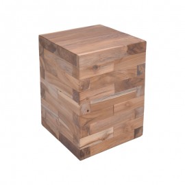 315-000009 Βοηθητικό τραπέζι Werzy Inart φυσικό μασίφ ξύλο teak 35x35x49εκ