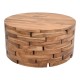 315-000019 Τραπέζι σαλονιού Wozy Inart φυσικό ξύλο teak Φ90x45εκ