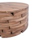 315-000019 Τραπέζι σαλονιού Wozy Inart φυσικό ξύλο teak Φ90x45εκ