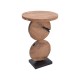 315-000011 Τραπέζι σαλονιού Tiky Inart φυσικό-μαύρο μασίφ ξύλο teak 42x42x46εκ