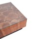 315-000001 Τραπέζι σαλονιού Granon Inart καρυδί-μαύρο μασίφ ξύλο teak-γυαλί 80x80x32εκ