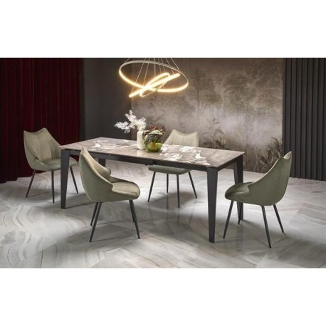 60-29241 FELIX extension table, grey marble / black