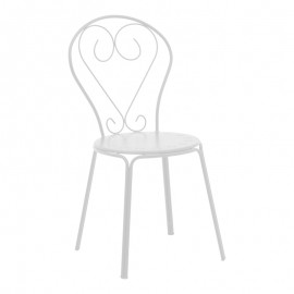 308-000008 Καρέκλα Chari pakoworld στοιβαζόμενη λευκό μέταλλο 49x55x90εκ