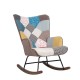14770012 Πολυθρόνα Κουνιστή ArteLibre GERDA Patchwork Ύφασμα/Μέταλλο/Ξύλο 84x69x90cm Πολύχρωμο