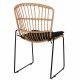 14510060 Καρέκλα Κήπου ArteLibre ALFENUS Φυσικό/Μαύρο Rattan/Μέταλλο 50x55x84cm Φυσικό/Μαύρο
