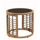 14510062 Τραπεζάκι Κήπου ArteLibre AURIUS Φυσικό Rattan/Γυαλί Φ45x40cm Φυσικό
