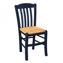 Ρ966,Ε3 CASA Καρέκλα Οξιά Βαφή Εμποτισμού Ανιλίνη Μπλε, Κάθισμα Ψάθα