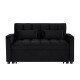 Ε998,2 TEMPO Καναπές - Κρεβάτι, Με ανάκλιση πλάτης, Ύφασμα Velure Μαύρο