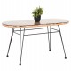 ΤΡΑΠΕΖΙ ΟΒΑΛ ΧΑΜΗΛΟ ALLEGRA HM5695.11 ΜΠΕΖ WICKER-ΜΑΥΡΟ ΜΕΤΑΛΛΟ 100x45x51,5Υεκ.