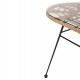 ΤΡΑΠΕΖΙ ΟΒΑΛ ΧΑΜΗΛΟ ALLEGRA HM5695.11 ΜΠΕΖ WICKER-ΜΑΥΡΟ ΜΕΤΑΛΛΟ 100x45x51,5Υεκ.